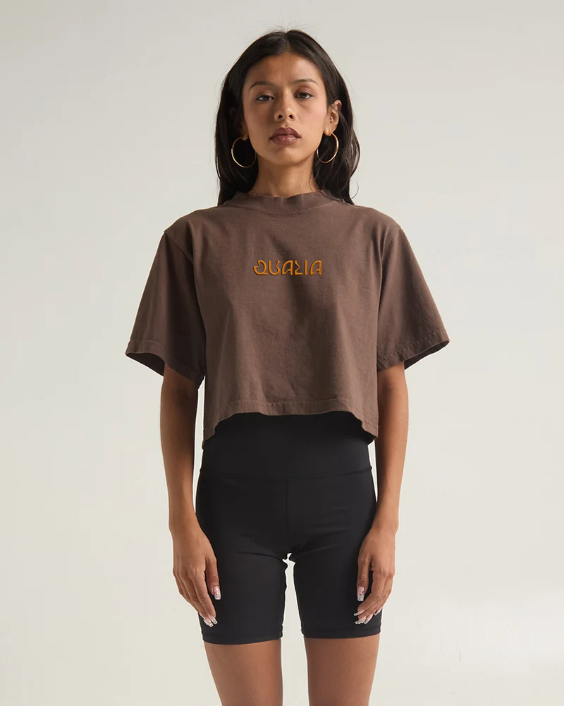 Heavyweight Garment-Dyed Crop Top - Mocha